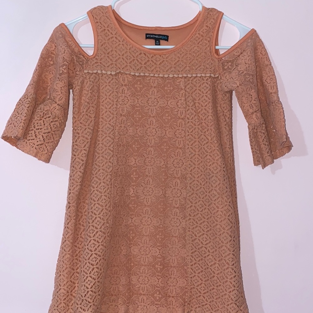 Coral off the shoulder crocheted top